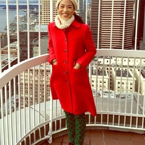 Red J.CREW coat